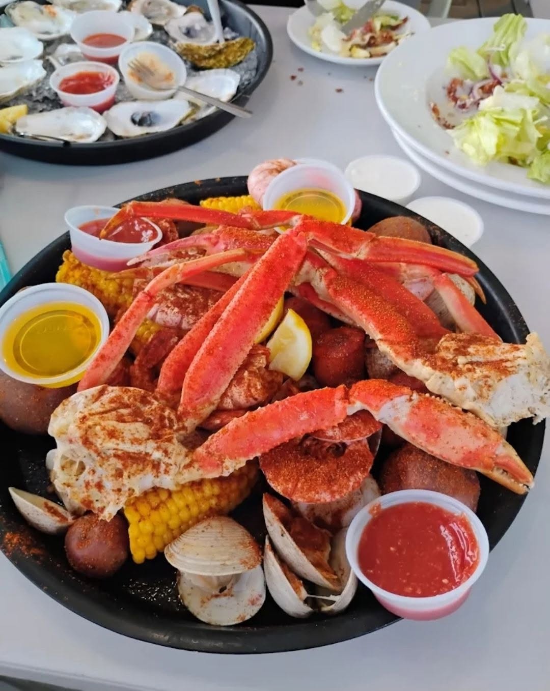 Seafood boil served at The Commander's Shellfish Camp
